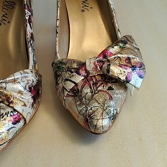 Bellini Women's Floral Gold Pumps Size 7.5M - Picture 2 of 9
